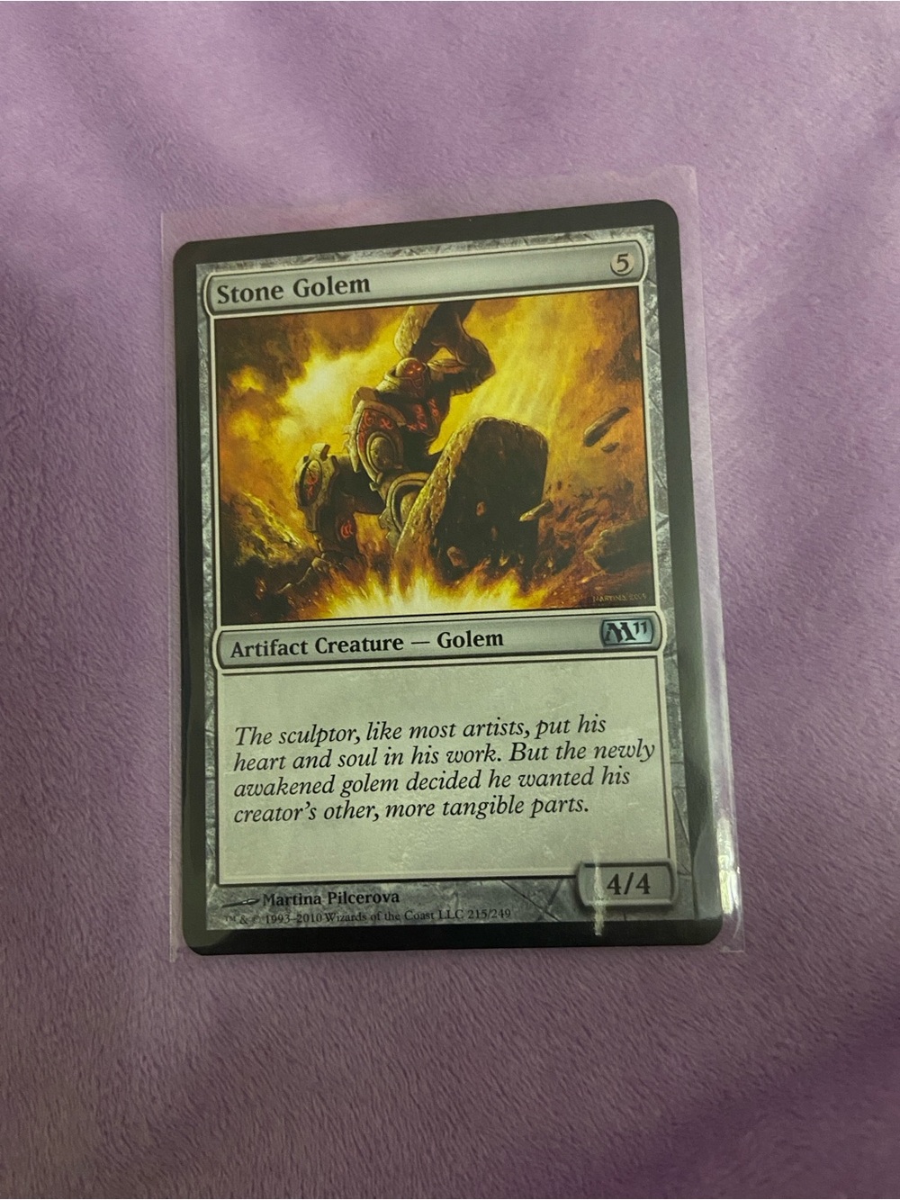 Stone Golem Artifact Creature Magic: The Gathering Card - White
